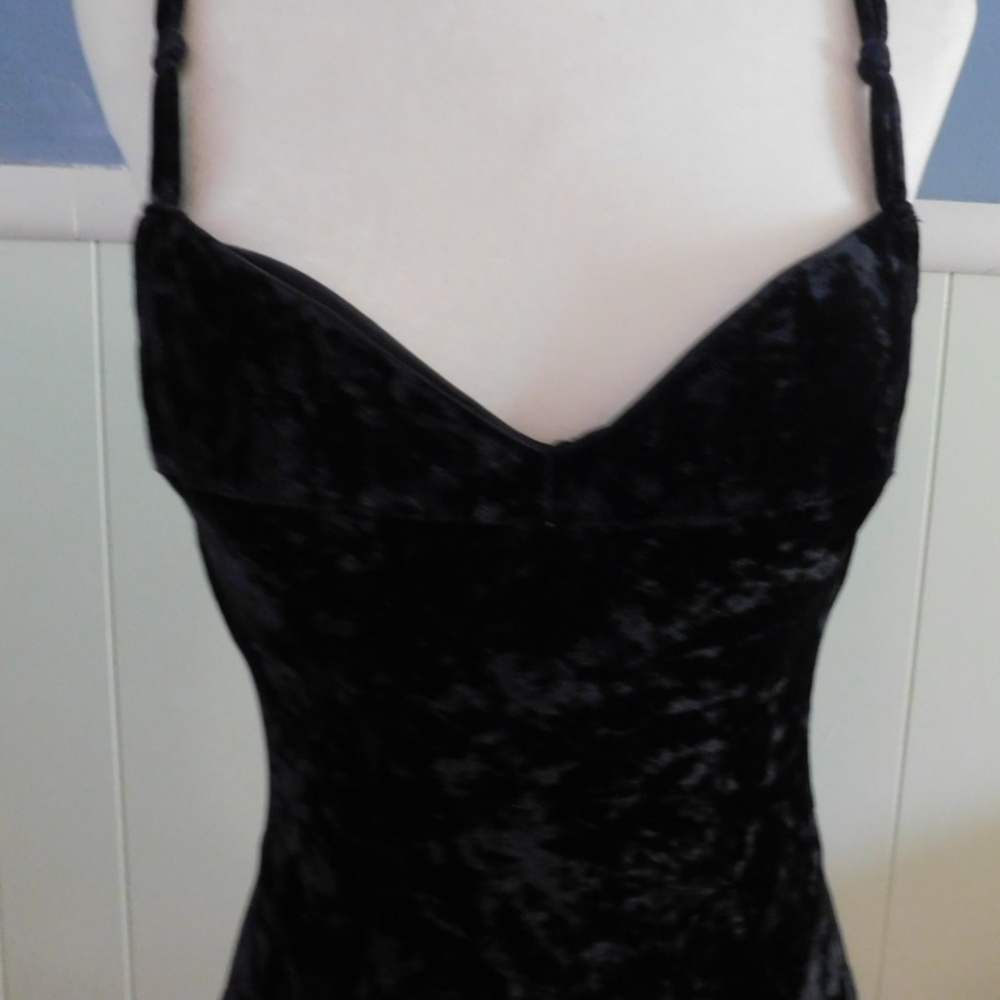 Vintage Black Velvet Victoria's Secret Bodysuit 34